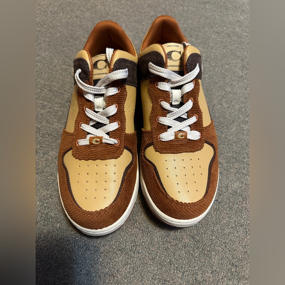GENUINE COACH SIZE 10 D HONEY BROWN TAN CORDUROY FASHION SNEAKER C201 CW716